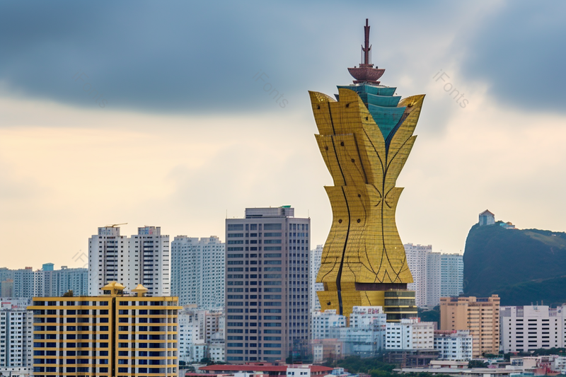 灰色天空下的高楼大厦城市容貌,高清,摄影图,摄影图片,图片大全,摄影图免费下载
